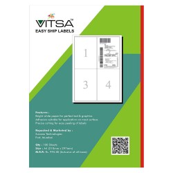 Easy Ship Label Sticky Labels - Pack of 100 Sheets (A4 Size) (Carton Pack with Instructions on The Back)