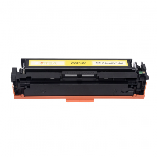VITSA 055 YELLOW TONER CARTRIDGE COMPATIBLE FOR CANON IMAGE CLASS MF741Cdw, MF743Cdw, MF745Cdw, MF746Cdw,LBP664Cdw LASER PRINTER (WITH CHIP)