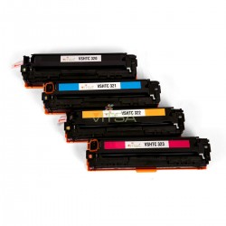 VITSA 128A / CE320A / CE321A / CE322A / CE323A BLACK TONER CARTRIDGE COMPATIBLE FOR HP LASER JET PRO COLOR CM1415 MFP / 1415FNW / CP1525 PRINTER SET OF 4 COLOR