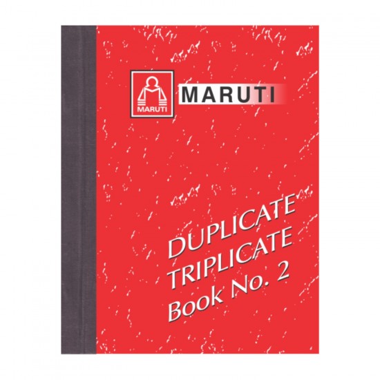 Maruti Duplicate Book No. 2 , Size 220mm X 185mm (100 + 100 = 200 Sheets) , with Free Carbon Inside (Min. Order 2Pics.)