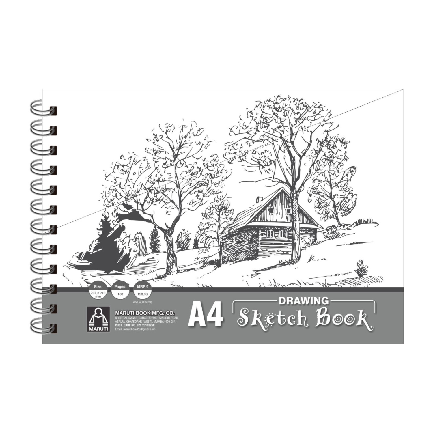 Anupam Sepia Soft Cover Wire-O Sketch / Drawing Book - 140GSM A4 - Starbox