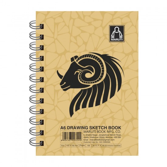 Maruti A6 Drawing Sketch Book Wiro Binding Size 145mm X 105mm 100 Pages