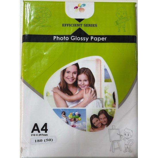 VITSA A4 EFFICIENT SERIES Glossy Photo Paper 180 GSM Pack 50 Sheets (PACK OF 2) VITSA A4 EFFICIENT SERIES Glossy Photo Paper 180 GSM Pack 50 Sheets (PACK OF 2)