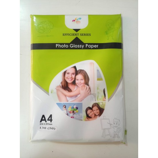 VITSA A4 EFFICIENT SERIES Glossy Photo Paper 130 GSM Pack 50 Sheets (PACK OF 2) VITSA A4 EFFICIENT SERIES Glossy Photo Paper 130 GSM Pack 50 Sheets (PACK OF 2)