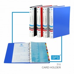 Business / Visiting Card Holder with 1000 Cards Capacity in 10 up style With 4 Binder Clip And Alpadrdic Division