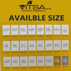 VITSA A4 SIZE MULTIFUNCATIONAL SELF ADHESIVE LABELS / STICKER FOR USE IN  (INKJET/LASER/COPIER) PRINTER- 21 LABEL PER SHEET (PACK OF 100 SHEETS)