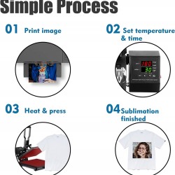 VITSA Vivid Dye Sublimation Paper 125GSM (A4 Size, 100 Sheets) Instant Dry, Heat Transfer Paper for Mug Printing, Mobile cases, Polyester clothes, T-shirts, Keychains & Other Ceramics | Use Sublimation Ink Only.